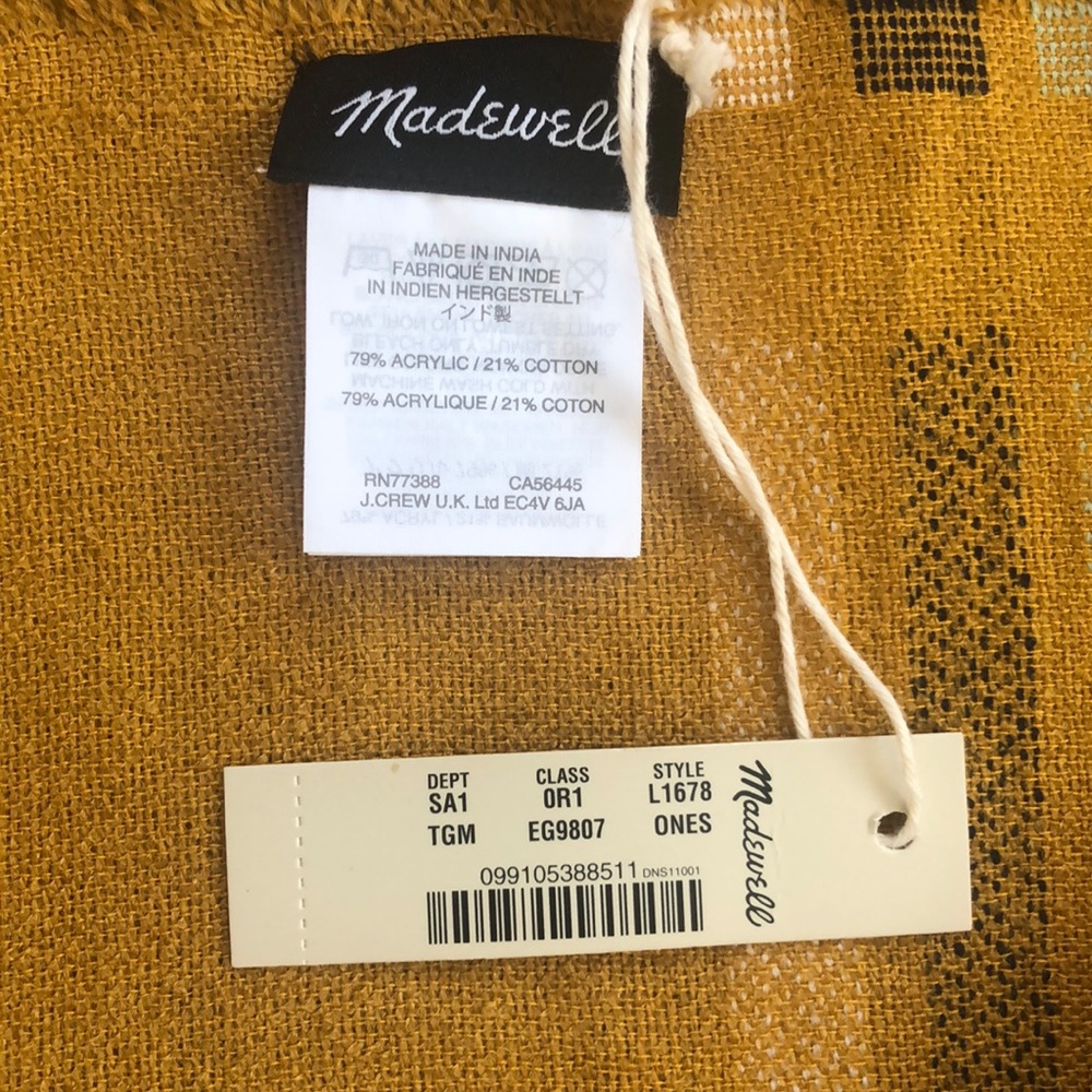 Madewell rainbow fringe-stripe jacquard scarf - Picture 5 of 7